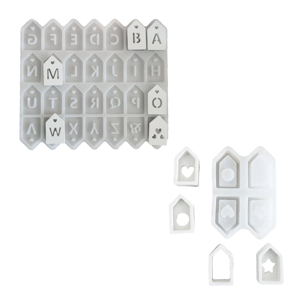 2 Pack Multifuntional Silicone Pendant Mold House Shape Crafting Epoxy Resin Silicone Ornament