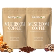 2 PackMushroom Coffee Powder 2000 mg, 10-in-1 Mushroom Blend with Arabica Coffee & Coconut Milk for Energy, Focus & Immune Support, 120g 4.23 oz