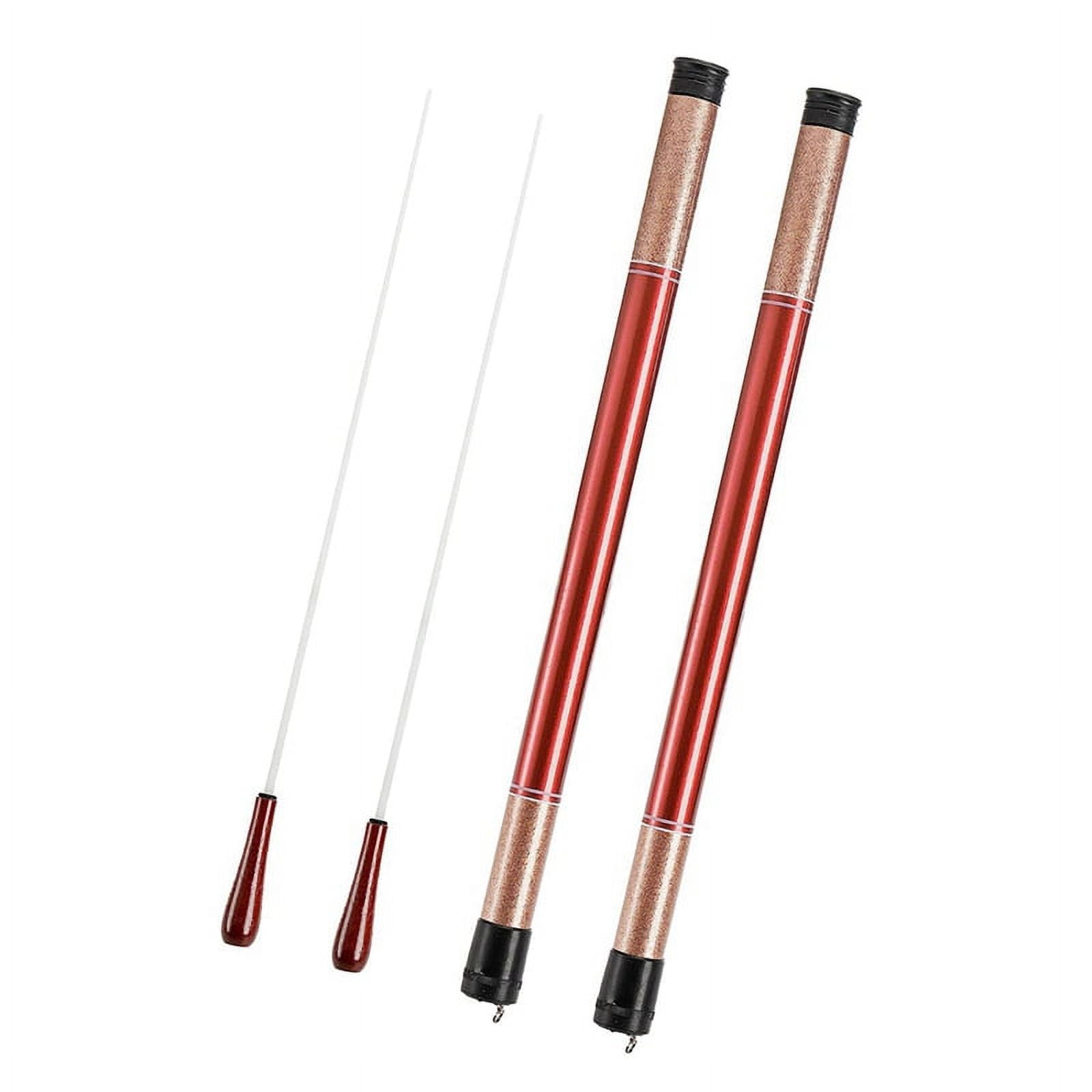 2 Pack Music Rosewood Handle Conducting Batons with Case