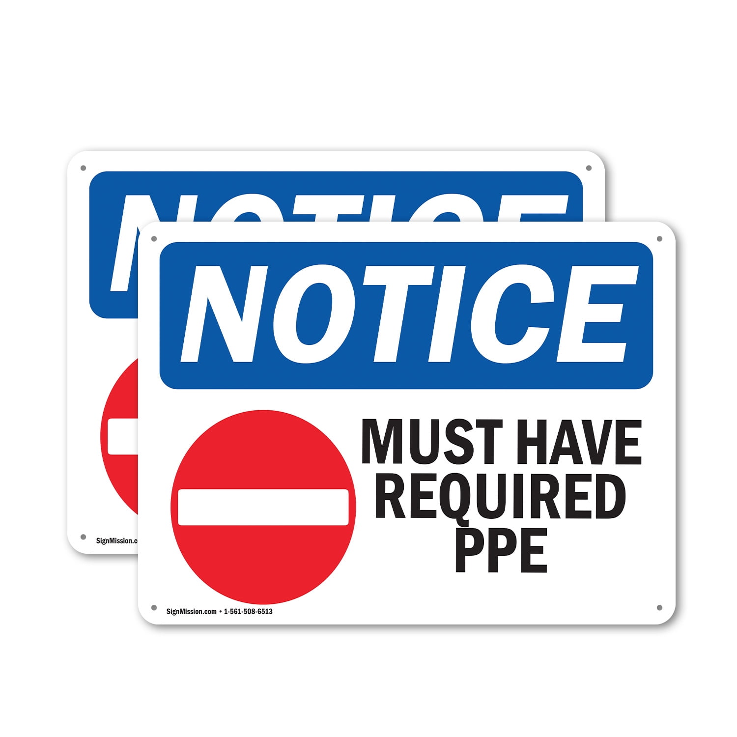 Wrapping Required. Sign (2 Pack) Must Have Required PPE OSHA Notice Sign 18 Inch X 12 Inch ...