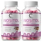 2 Pack Myo-Inositol & D-Chiro-Inositol 1000mg + Omega-3 640mg Supplements, Natural Formula for Hormonal Balance & Ovarian Health, 240 Softgels