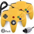 thumbnail image 1 of 2 Pack N64 Controller,Gamepad Joystick Replacement for Ultra N64 Video Game Consoles N64 System,Yellow, 1 of 8
