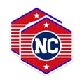 thumbnail image 1 of (2 Pack) NC Monogram Stickers - North Carolina Pride - State Initial Stickers - 5" On Longest Side - Sticks to Smooth Flat Surfaces - Made in USA - BMCS18079, 1 of 7