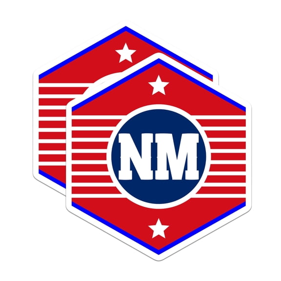 (2 Pack) NM Initial Stickers - Letter NM Logo - NM Monogram Decal - 5" On Longest Side - Sticks to Smooth Flat Surfaces - Made in USA - BMCS18326