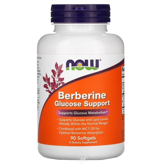 (2 Pack) NOW Supplements Berberine Glucose Support 90 Sgels