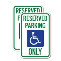 (2 Pack) With NY Compliance Reserved Parking Only (With Access Icon) | 12" X 18" Heavy-Gauge Aluminum Sign | Rust Free Aluminum, Weather Resistant, Waterproof, Fade Resistant, 2