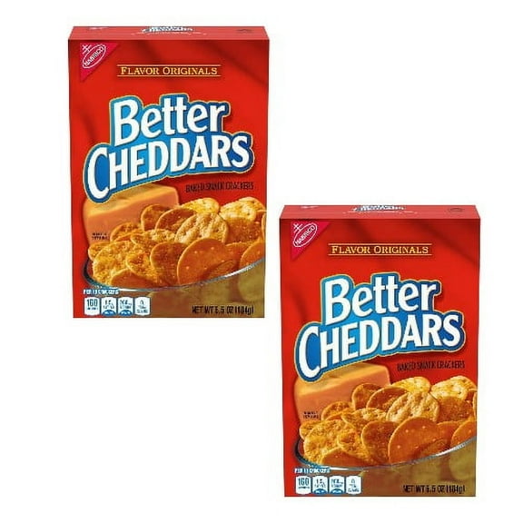 ( 2 Pack ) Nabisco Flavor Originals Better Cheddars Baked Snack Crackers 6.5 Oz. Box