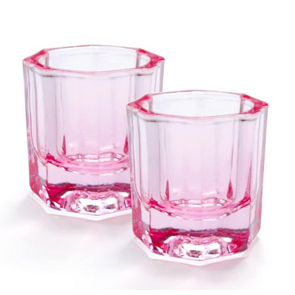 2 Pack Nail Art Dappen Dish,Glass Crystal Dish for Nail,Acrylic Liquid Powder Holder Supply,Clear Blue Nails Cup,Nails Pen Holder Tool (Blue)