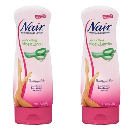 (2 Pack) Nair Hair Remover Lotion with Aloe And Lanolin For Legs by Nair for Unisex 9 Oz