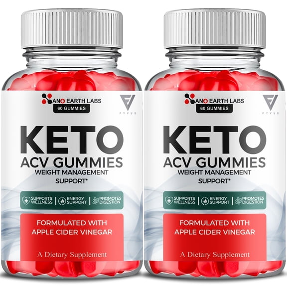 (2 Pack) Nano Earth Labs Keto Gummies NanoEarth Labs Advanced Keto ACV Gummy Supplement, NanoEarthLabs 1000MG Apple Cider Vinegar Supplement (120 Gummies)