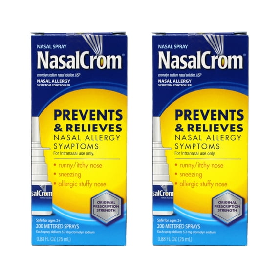 2 Pack - NasalCrom Nasal Spray Allergy Symptom Controller, 200 Metered Sprays, 0.88 FL OZ
