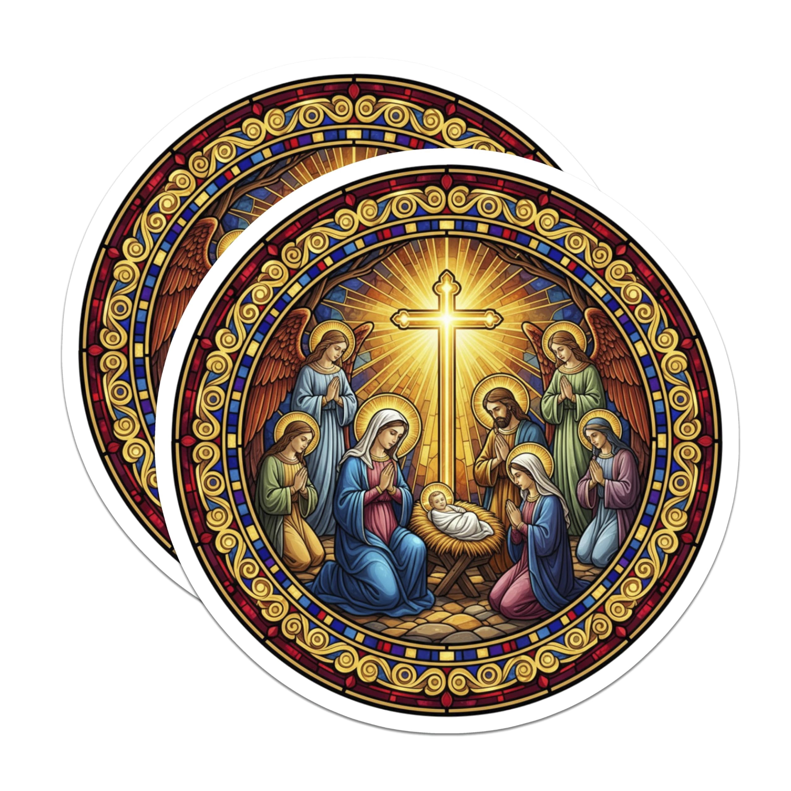 (2 Pack) Nativity Stickers - Religious Christmas Sticker - Christian ...