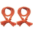 thumbnail image 1 of 2 Pack Natural Cotton Rope Curtain Tiebacks Elegant Boho Style Decorative Drape Tie Backs Soft Hand-Woven Rope Curtain Holdbacks for Home & Office Drapery (Orange), 33.46Inches, 1 of 5