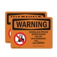 thumbnail image 1 of (2 Pack) Natural Gas Pipeline Before With Symbol OSHA Warning Sign, 1 of 7