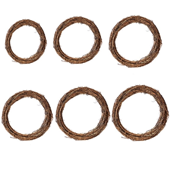 2 Pack Natural Grapevine Wreath Rings, Rattan Vine Branch Wreath Hoop for DIY Wedding Christmas Garland Holiday Party Decors