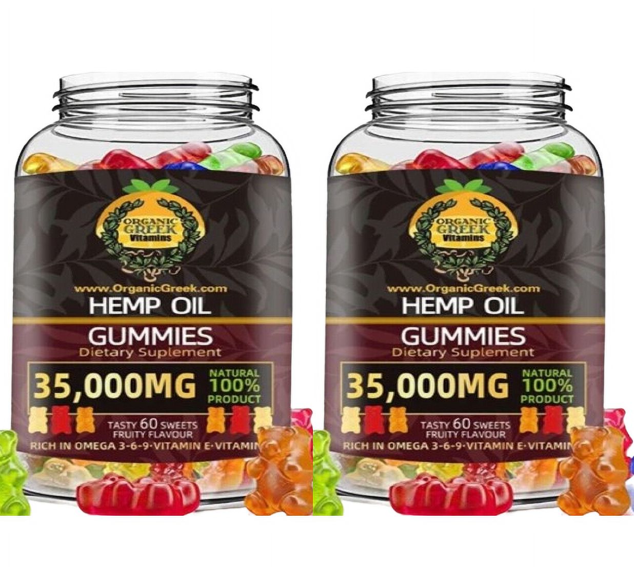 2 Pack Natural Gummies for Stress Relief For Pain, Insomnia & Anxiety