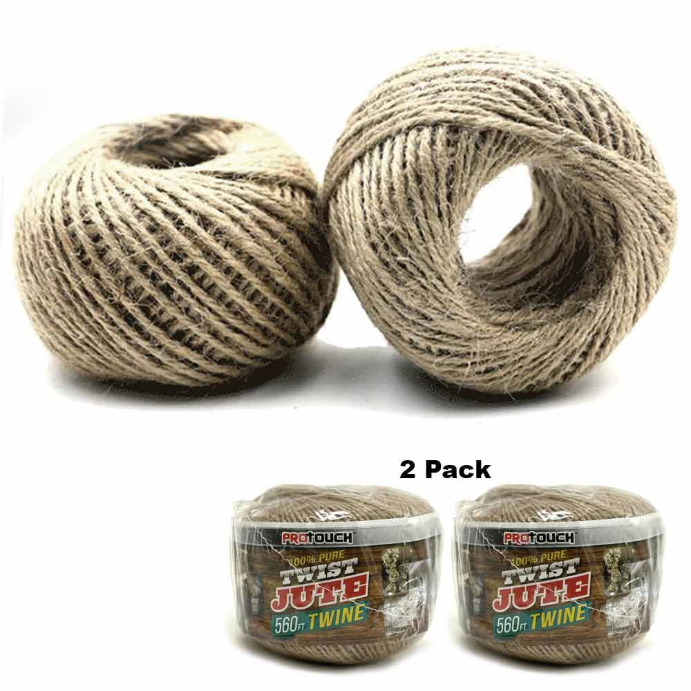 Natural Jute Twine 5mm 100 Feet Crafting Twine String for Crafts Gift, Craft Projects, Wrapping, Bundling, Packing, Gardening and More, Jute Rope to