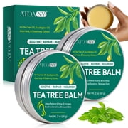 2 Pack Natural Tea Tree Balm, Soothe & Comfort Dry Skin, Fit for Hands, Feet and Body, 2 oz
