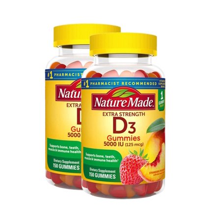 2 Pack | Nature Made Extra Strength Vitamin D3 125 mcg, 150 Gummies