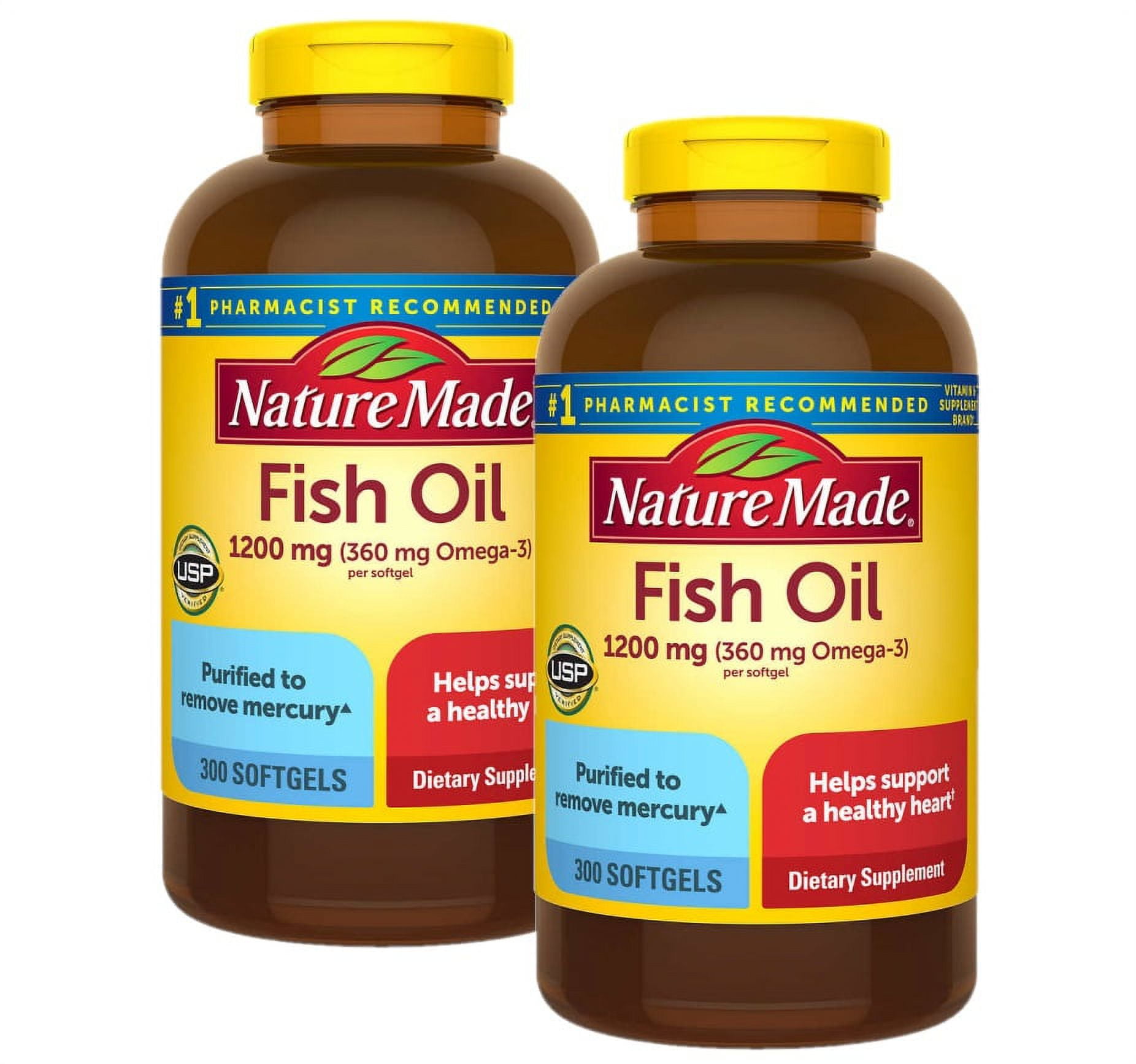 2 Pack | Nature Made Fish Oil, 1200mg, 300 Softgels