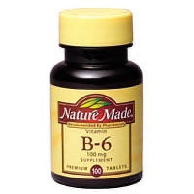2 Pack Nature Made Vitamin B-6 100 Mg, 100 Tablets ea