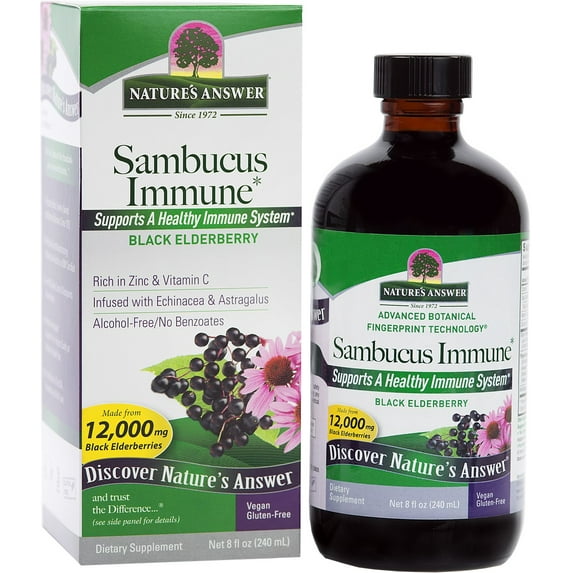 2 Pack - Nature's Answer SAMBUCUS IMMUNE SUPPORT 8 oz