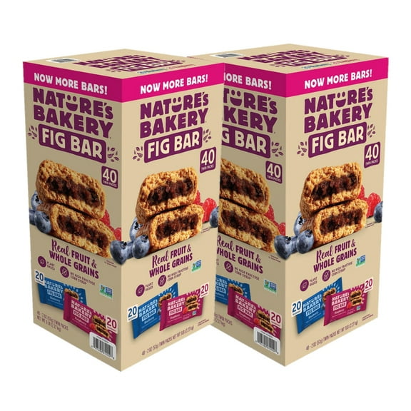 2 Pack | Nature's Bakery Fig Bar, Variety Pack, 2 oz, 40 Count