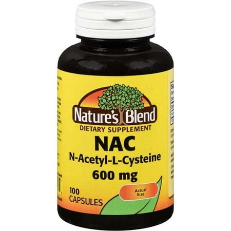 2 Pack Nature's Blend NAC (N-Acetyl-L-Cysteine) 600 mg Capsules 100 ct