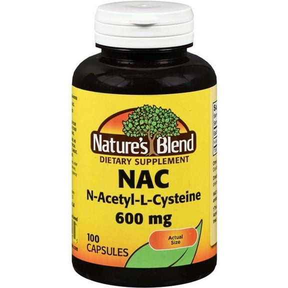 2 Pack Nature's Blend NAC (N-Acetyl-L-Cysteine) 600 mg Capsules 100 ct