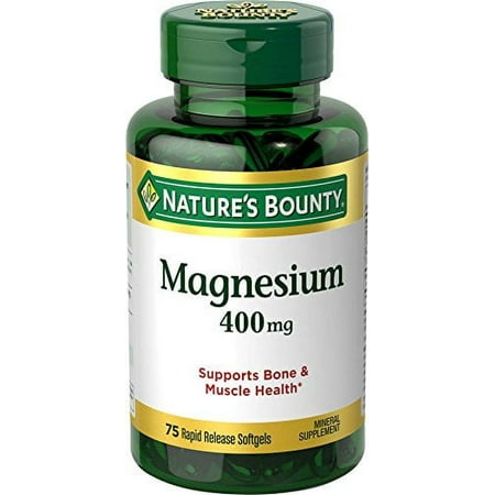 2 Pack Nature's Bounty Magnesium 500 mg Bone and Muscle Health 75 Softgels Each