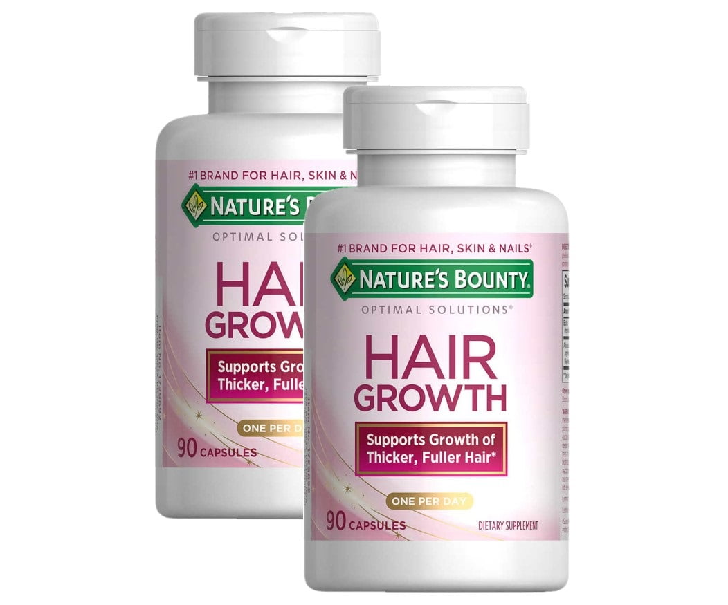 2 Pack | Nature's Bounty Optimal Solutions Hair Growth, 90 Capsules ...