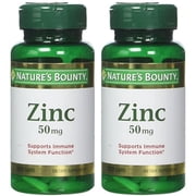 2 Pack - Natures Bounty Zinc 50 mg Caplets 100 Each