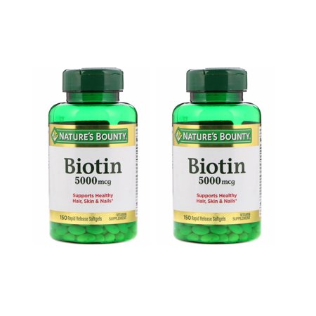 2 Pack - Natures Bounty Biotin 5000 mcg 150 Each