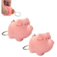 thumbnail image 1 of 2 Pack - Naughty Squeeze Pooping Pink Pig Keychains (2") Animals Poop TURD Key Chain Ring, 1 of 9