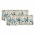 thumbnail image 1 of 2 Pack Nautical Teal Starfish Valance for Window Ocean Corals Compass Retro Brown Map Kitchen Valance Rod Pocket Short Curtain Topper Decorative Window Treatment for Living Room Bedroom 42"x18", 1 of 9