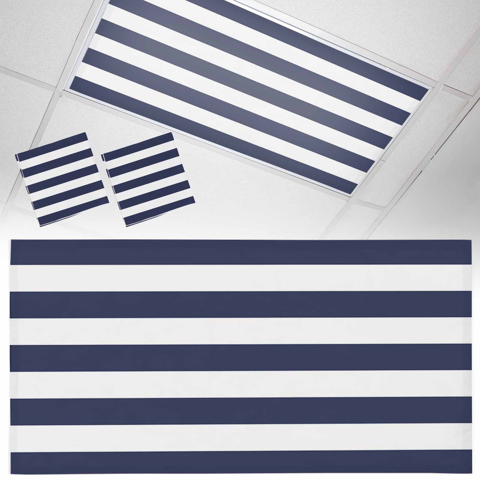 2 Pack Navy Blue Fluorescent Light Covers for Ceiling Lights White ...