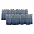 thumbnail image 1 of 2 Pack Navy Blue Valance for Window Gradient Diamond Plaid Kitchen Valance Rod Pocket Short Curtain Topper Decorative Window Treatment for Living Room Bedroom 42"x12", 1 of 8