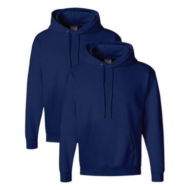 2 Pack Navy Hanes ComfortBlend EcoSmart Pullover Fleece Hoodies Men