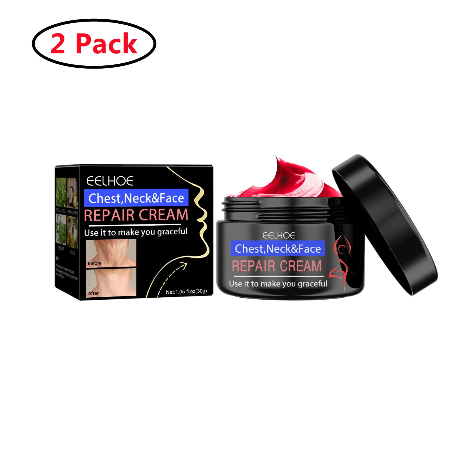2 Pack Neck Firming Cream, Wrinkle Cream, Moisturizer for Neck and