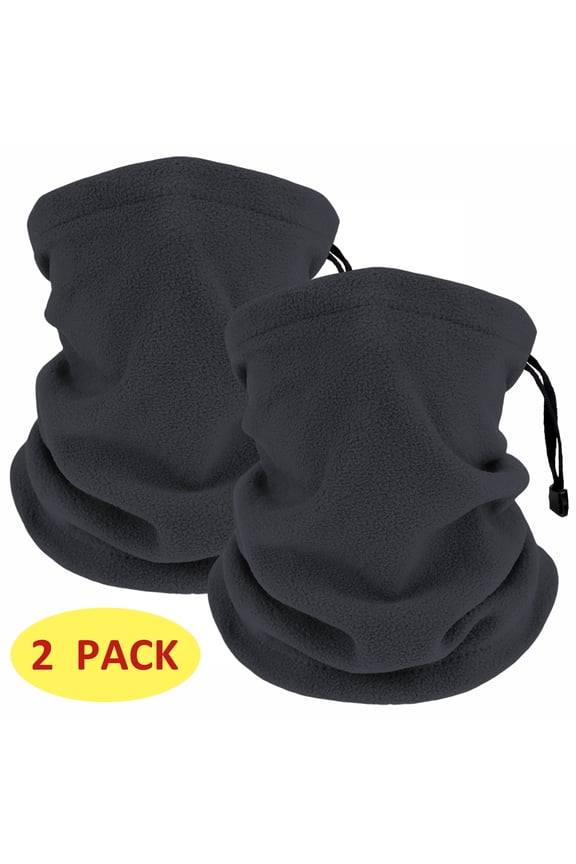2 Pack Neck Warmer Face Mask for Men Women Cold Weather Cover Skiing Hunting Gray