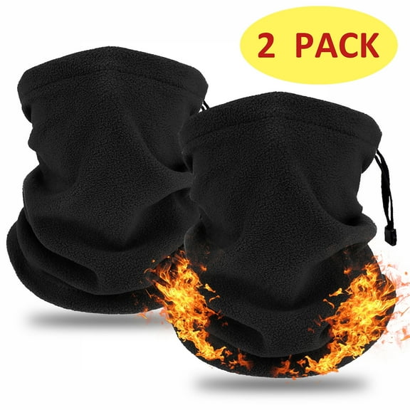 2 Pack Neck Warmer Men Face Mask Winter Ski Masks for Cold Weather Neck Gaiters Women Black