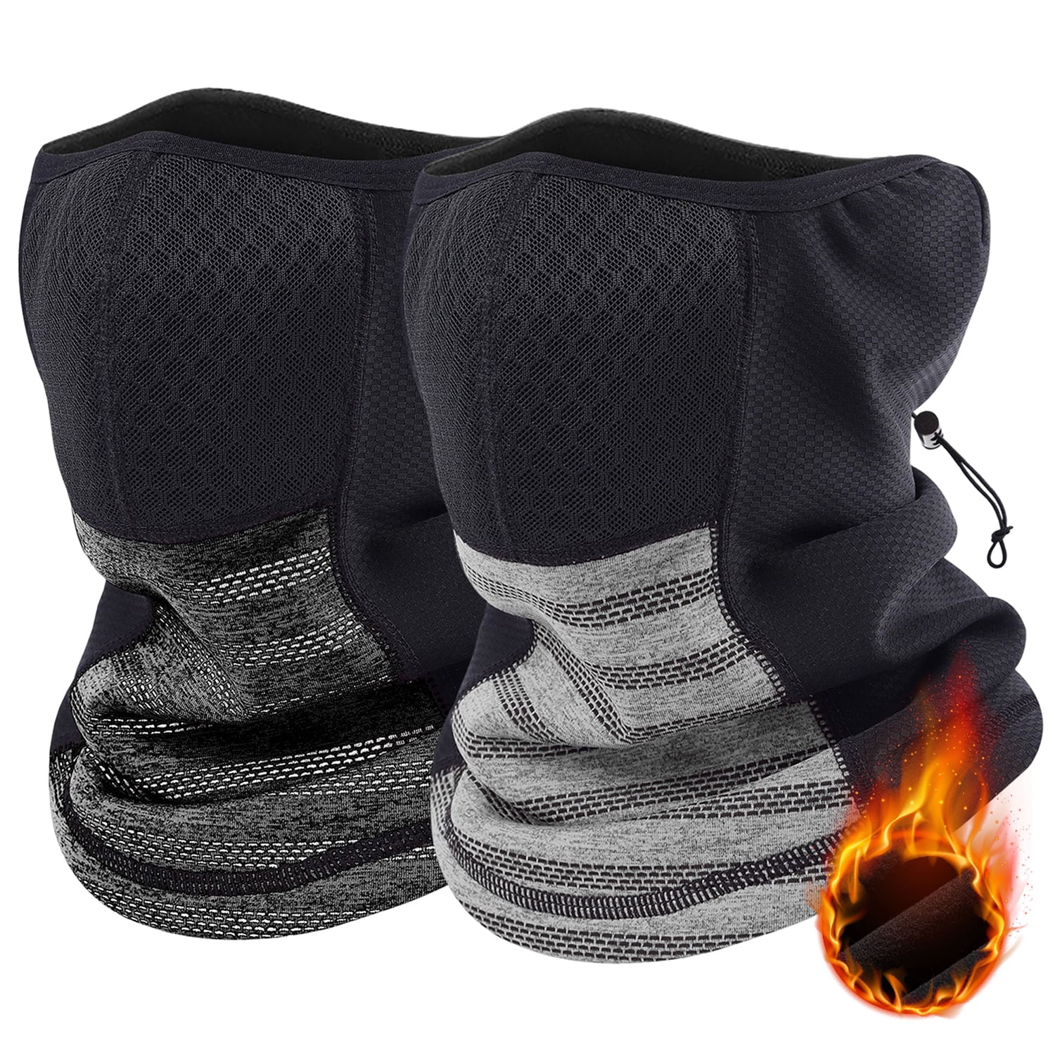 2 Pack Neck Warmer Ski Mask Fleece Windproof Insulated Face Mask for