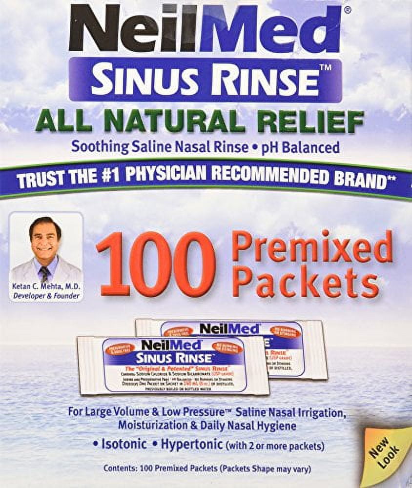 NeilMed Sinus Rinse Extra Strength Pre-Mixed Hypertonic Packets, 70ct 
