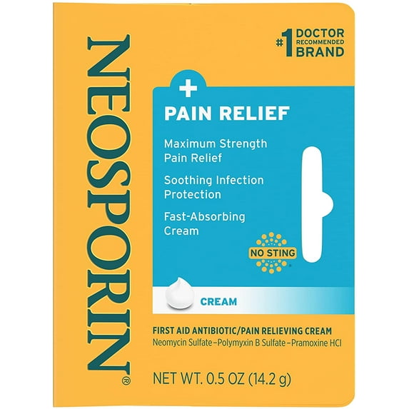2 Pack Neosporin Maximum Strength Antibiotic + Pain Relief Cream 0.5oz Each