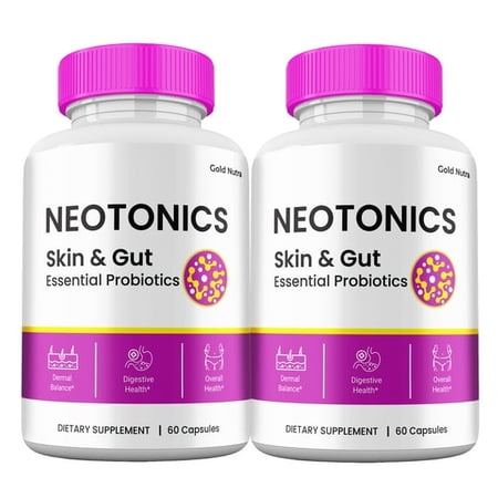 (2 Pack) Neotonics Capsules, Neotonics Supplement for Gut and Skin Health, Advanced Maximum Strength Pills All Natural Formula, 2 Month Supply