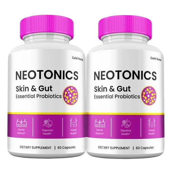 (2 Pack) Neotonics Capsules, Neotonics Supplement for Gut and Skin Health, Advanced Maximum Strength Pills All Natural Formula, 2 Month Supply