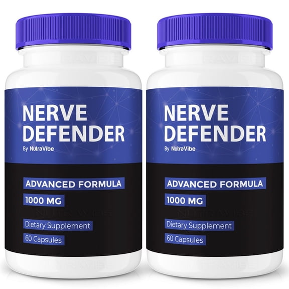 (2 Pack) Nerve Defender – Natural Daily Support Blend for Nerves, Memory & Focus |NerveDefender Easy-to-Take Capsules (120 Capsules)