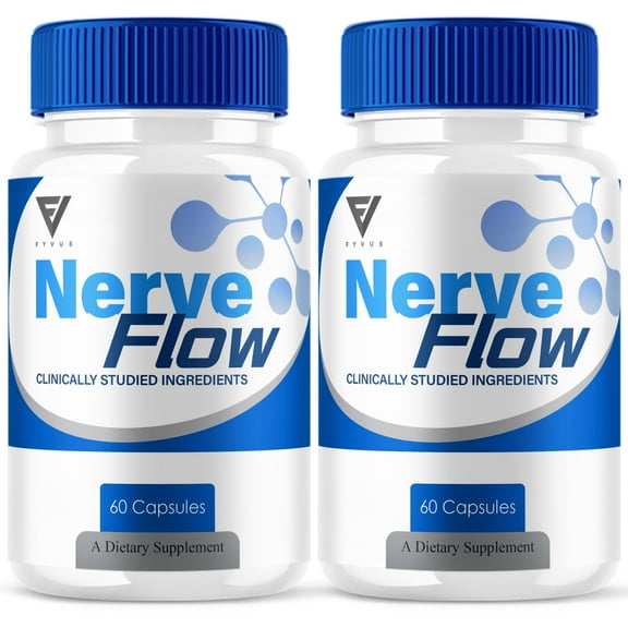 (2 Pack) Nerve Flow Nerve Support Supplement NerveFlow Advanced Formula, Nerve Flow Premium Nerve Support Pills (120 Capsules)