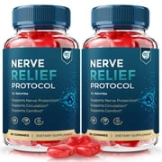 2 Pack Nerve Relief Protocol   Natural Daily Support Blend for Nerves, Memory & Focus | NerveRelief Protocol Easy-to-Chew Gummies 120 Gummies