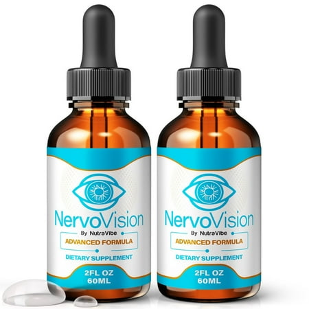 (2 Pack) NervoVision Drops – Daily Eye Care Formula with Original Blend to Support Visual Wellness, Eye Comfort & Healthy Vision |Easy-to-Use Liquid for Everyday Use (60 Servings)